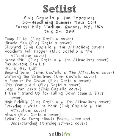 Main Set Closers. . Elvis costello setlist